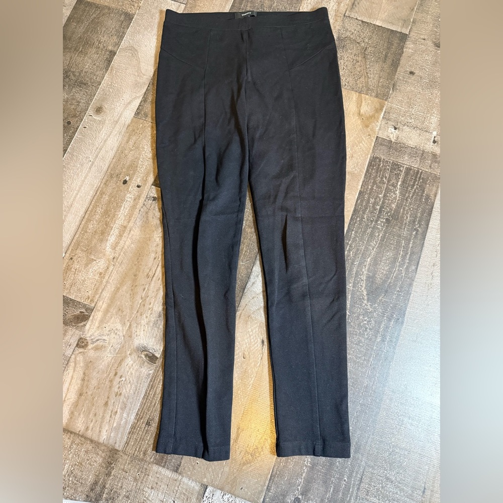 Theory Black Pull-On‎ Pants Minimalist Slim Ankle Workwear Career Capsule